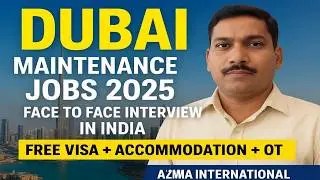 Dubai & Qatar Maintenance Jobs 2025 | Face to Face Interview in India | Free Visa Food ) #job 