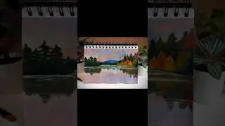 Painting a reflection landscape #acrylicpainting #artshorts #shorts #landscape