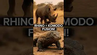 Rhino Meets Komodo Dragon in AI Fusion | PyroHorn Juggernaut🦏🐉 #rhino #komododragon #aifusion