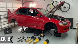 JDM EVO 8 BUILD EPISODE 2! (How to remove Evo control arms!)