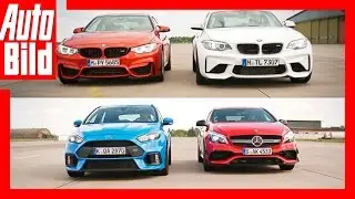 Drag Race Trailer AMG A 45 vs. Focus RS vs. BMW M4 & M2 (2016): Rennen - Duell - Geschwindigkeit