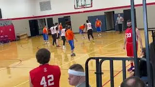 Speical Olympics Indiana basketball Lake county niners  ⚫️🔴 Vs cass county road runner 🔵🟠￼