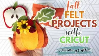 3 Cute Cricut Fall Project with Felt 🍁 Felt Pumpkin, Apple and Leaf Pillow
