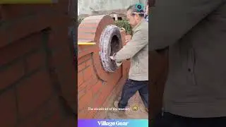 TIRE-d of Boring Walls? Try This HACK! 😂Bricklaying Level 1000! #diyproject #funny #recycle #genius