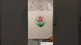 Mini Flower painting - watercolour #shorts #tiktok #introvertslife #trending