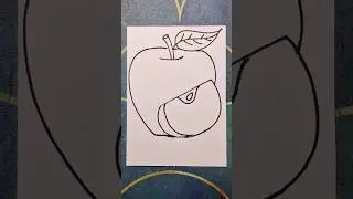 Green apple drawing, how to draw a green apple