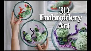 3D Embroidery Art inspired by Nature: my botanical fiber art collection | Natural Minimalism
