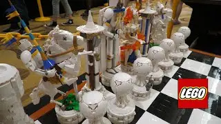 Giant LEGO Chess with Knights, Ents, Classic Space, Samurai