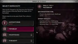 How to Change Diablo 4 World Tier Difficulty