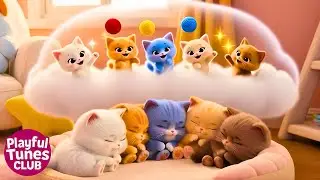 Five Little Kittens Jumping on the Couch 🐱 Cute Animal Song & Counting Rhyme for Children