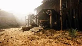 Old Wild West Cowboy Town in Desert &ndash; Classic Frontier Scene