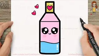 How to Draw a Cute Water Bottle Step by step Follow Along video for KIDS