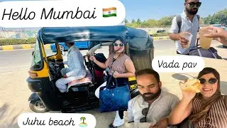 Mumbai Arrival | Juhu beach| Vadapav| tuk tuk ride