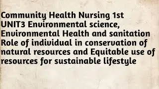 Role of individual in conservation of natural resources &equitable use of resources for sustainable.
