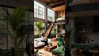 Modern Tropical Loft Apartment 🌿 | Cozy Green & Wood Interior Design