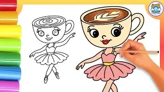 Ballerina Cappuccino Drawing, Painting and Coloring for Kids & Toddlers