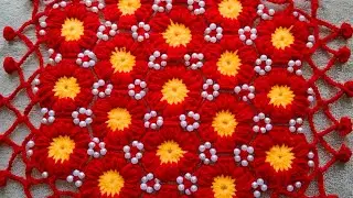 Woolen rumal,Moti Thalposh, crochet pattern in hindi, crosia ke design,#336, by@SantoshAllArt