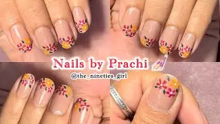 Floral art for beginners #nails #simplenails #nailart #tutorial #athomenails #nails2025 #viral #nail