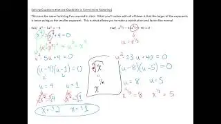 Solving Equations that are Quadratic in Form