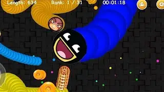 Cacing terbesar Superhero America Ninja || Worms zone Slither Snake Game #95319
