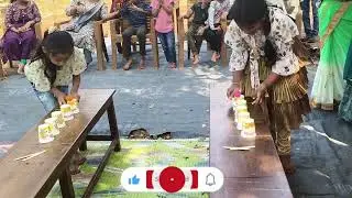 School children games (pick the cup and balance the ball)
