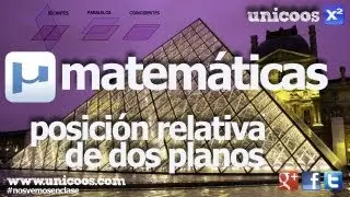 Posición relativa de dos planos 01 BACHILLERATO matemáticas