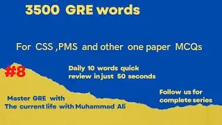 Master gre vocabulary | learn english vocabulary |GRE Vocabulary words | 3500 GRE words for CSS PMS