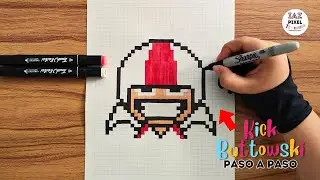 Como dibujar a KICK BUTTOWSKI en PIXEL ART – Tutorial paso a paso #pixelart #kickbuttowski