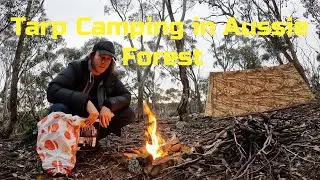 Closed Hiking Trail Wild Camping with Tarp | Hike and Camp in the Cold and Wet Melbourne, Victoria