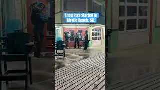 The Weather Channel is filming as snow starts in Myrtle Beach, SC #myrtle beach #weather #shorts