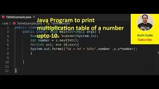 Java Program to print multiplication table of a number up to 10