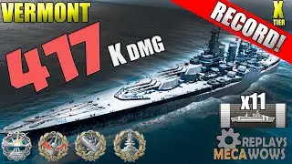 DAMAGE RECORD Vermont 417k Damage | World of Warships Gameplay 4k