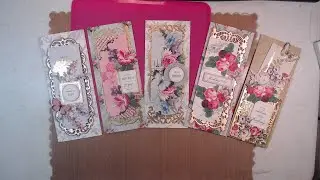 @annagriffinvideos Slimline Birthday Cards #annagriffin #victorian #vintaage #shabbychic #cards