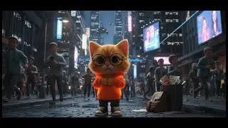 Lost in the Neon Lights: QUI&rsquo;s Sad Cat Cartoon _ Happy Whisker Tales