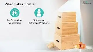 The Better Home Bamboo Potato, Onion, Garlic Storage Container| Vegetable Basket For Kitchen