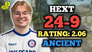 NEW WILDCARD PLAYER | HEXT (24-9) RT: 2.06 | EU FACEIT (ANCIENT) +VOICE | CS2 POV