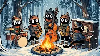 Black Cats Winter Jazz by the Bonfire: Uplifting BGM for Work & Mood Lift