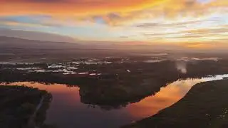 Sunrise and Sunset over water.