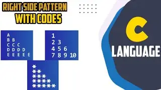 C language patterns with codes // right side pyramid pattern 🔥 #coding #c language