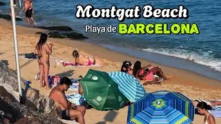 Montgat Beach 🏖️ Barcelona 🇪🇸 35&deg; ￼Walking Tour 4K