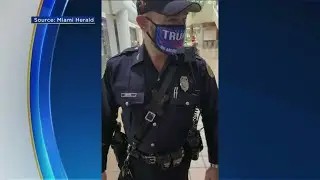 Controversy On Day 2 Of Early Voting After Uniformed Miami Police Officer Wears Pro-Trump Mask While