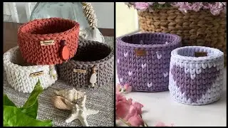 Пасхальная корзинка своими руками. Вязание крючком для начинающих. Симпатичные узоры для пасхальн...