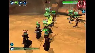 SWGOH, TW: Jawa (Chief Nebit Omicron + Jawa FDC) vs Geonosian (Poggle Omicron + Lvl 9 Sun Fac DC)
