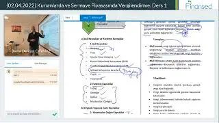 Kurumlarda ve Sermaye Piyasasında Vergilendirme: Ders 1