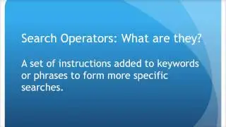 Google Search Operators