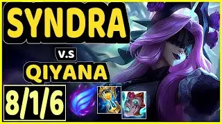 SYNDRA vs QIYANA - 8/1/6 KDA MID GAMEPLAY - KR Ranked MASTER