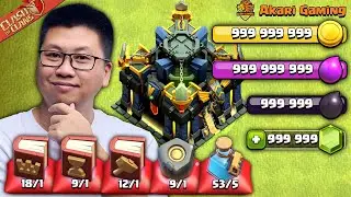 Dùng Hết Tiền Nâng Cấp Nhà Chính TH17 Trong Clash of clans | Akari Gaming