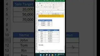 Calculate bonus and commission in Excel || Excel Tricks || #shorts