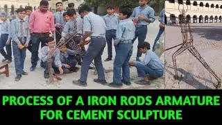 How to make a iron rods armature for life size Cement Sculpture #cementsculpture #gardensculpture