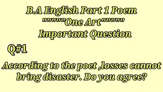 B.A English Part 1 Poem 